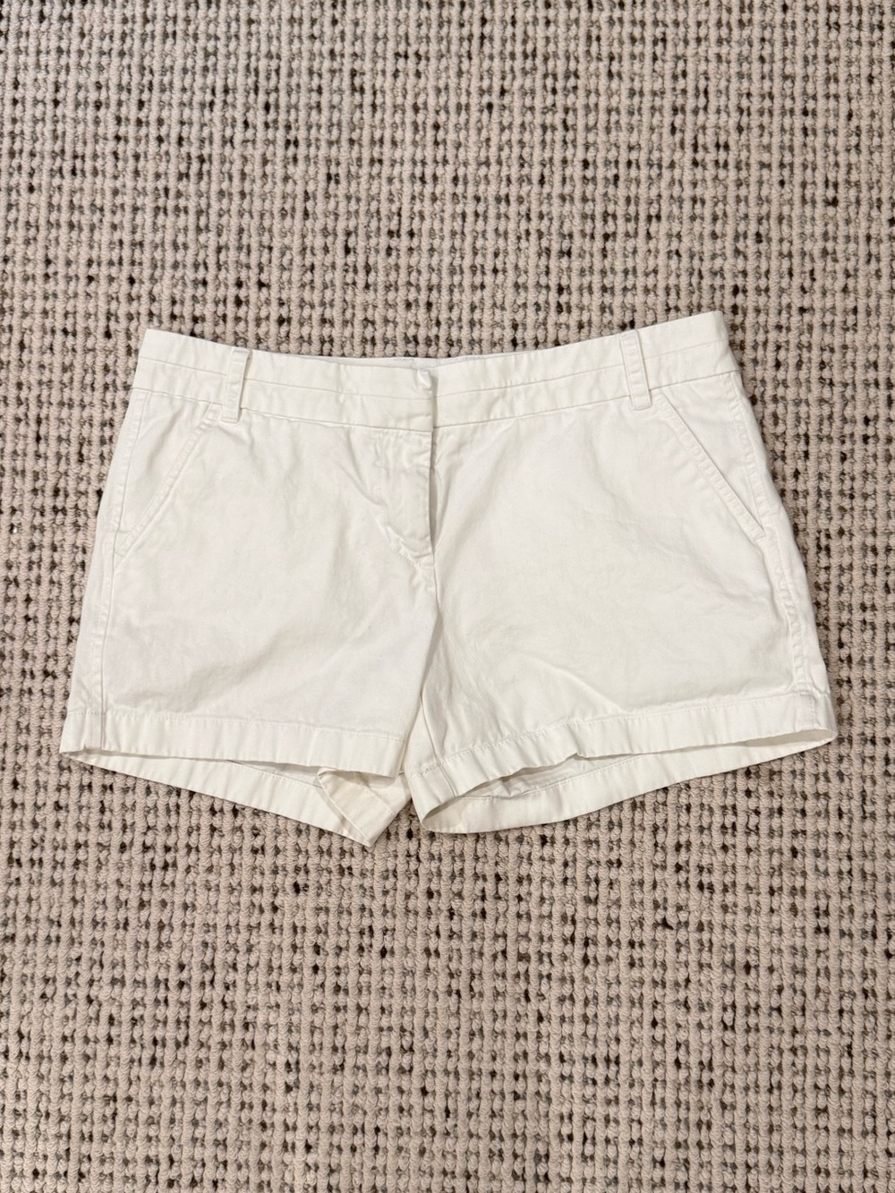 J. Crew White Mid-Rise Cotton Shorts